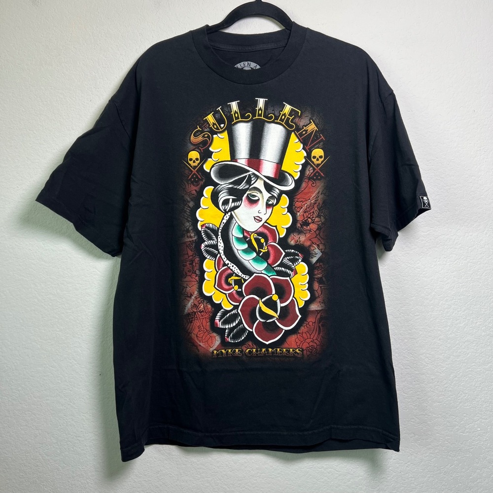 Sullen Art Collective Myke Chambers T Shirt XL Black Men Tattoo Graphic USA Made